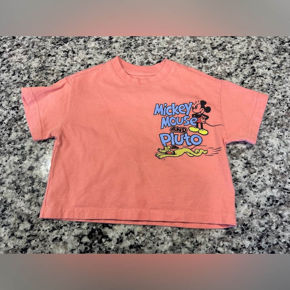 Baby Gap x Disney Mickey Mouse & Pluto Oversized Cropped Shirt 18-24 Months